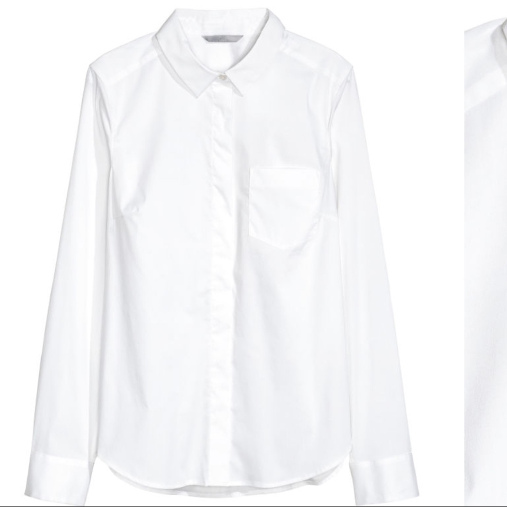 H&M Plus White Button Down Top